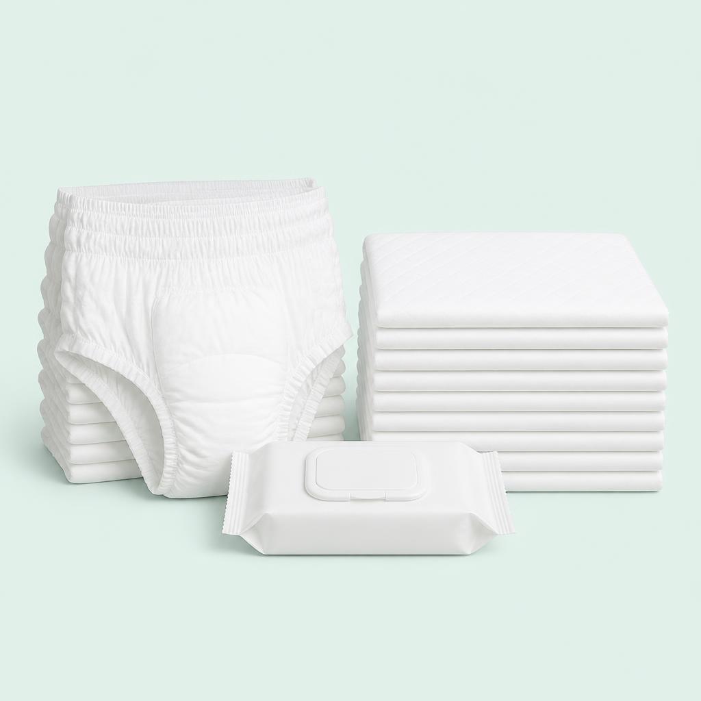 Discreet packages of adult diapers, briefs and underpads covered by Medicaid, delivered monthly