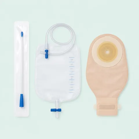 Sterile intermittent catheters and ostomy pouching supplies